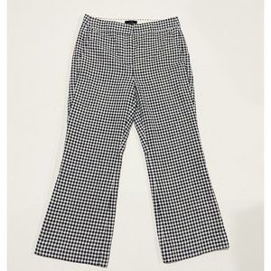 J Crew Womens Pants Size 6 Hayden Black White Check Crop Kick Out Flare Dress